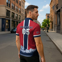 Custom Norway Football 2026 Zipper Polo Shirt Norge On Top