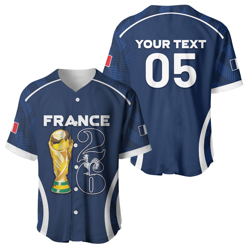 Custom France Football 2026 Baseball Jersey Road To Champions