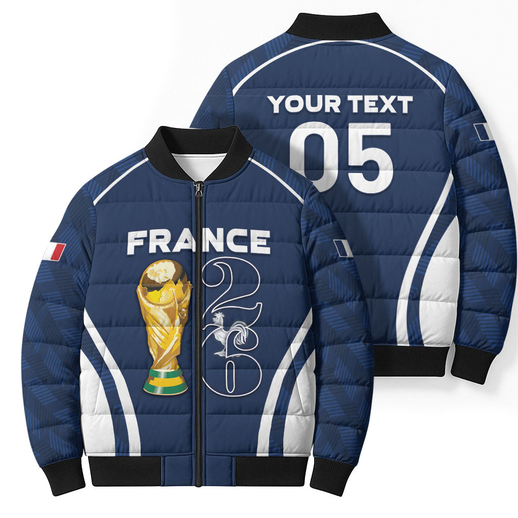Custom France Football 2026 Bomber Puffer Jacket Road To Champions