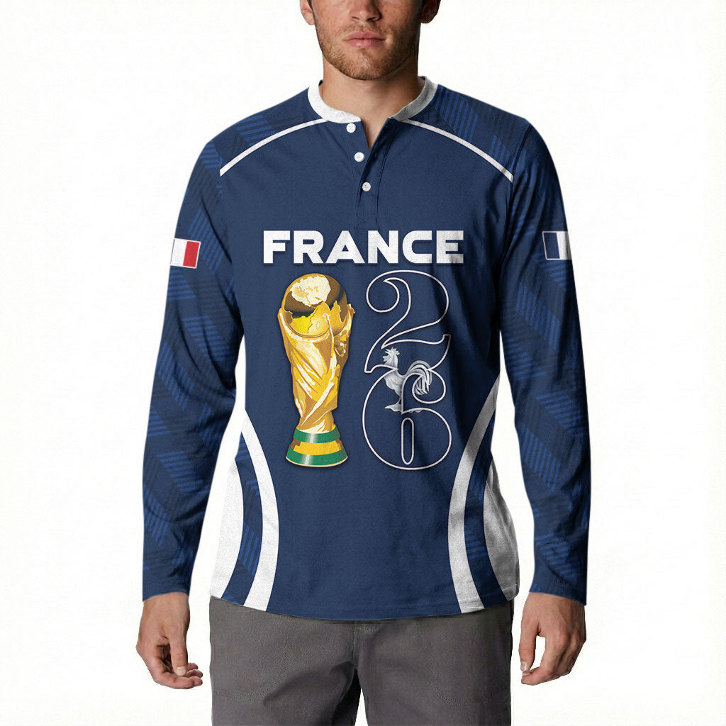 Custom France Football 2026 Button Sweatshirt Road To Champions