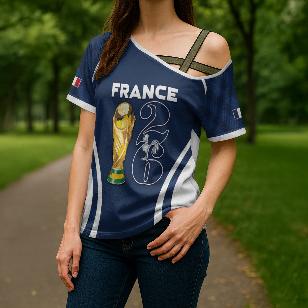 Custom France Football 2026 Cross Shoulder Shirt Road To Champions