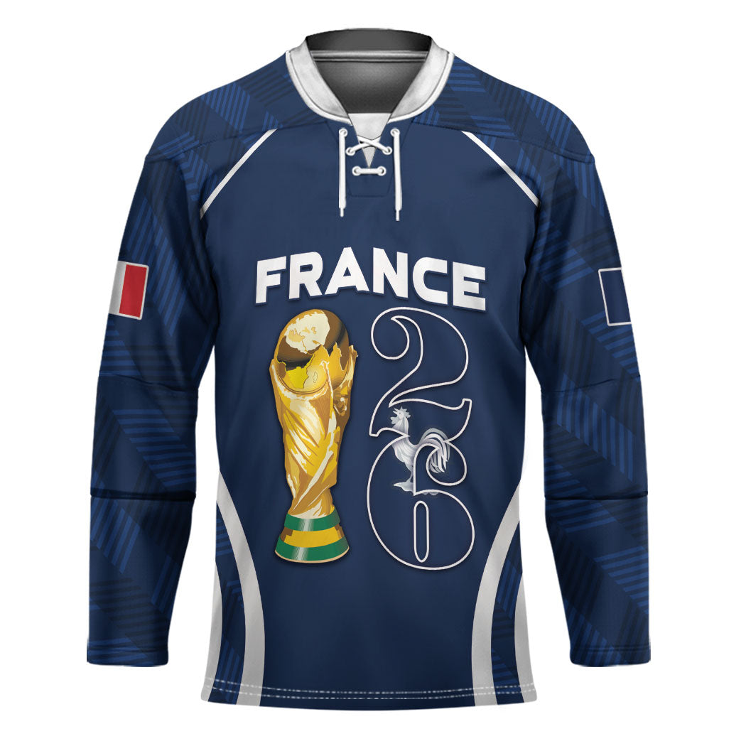 Custom France Football 2026 Hockey Jersey Road To Champions