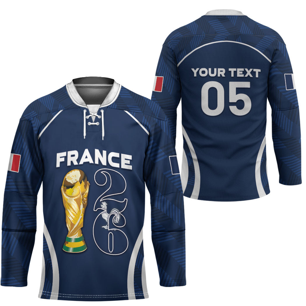 Custom France Football 2026 Hockey Jersey Road To Champions