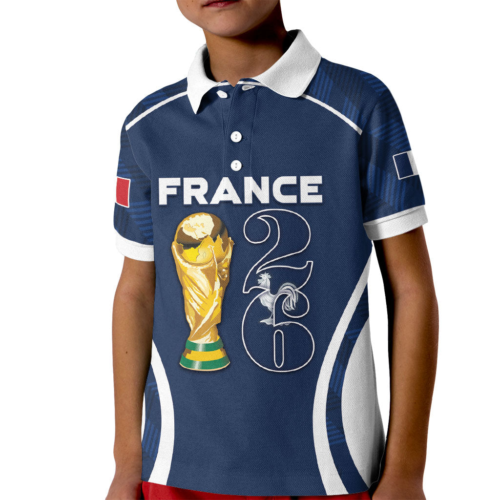 Custom France Football 2026 Kid Polo Shirt Road To Champions