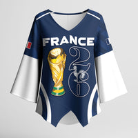Custom France Football 2026 Kimono Sleeve Blouse Road To Champions