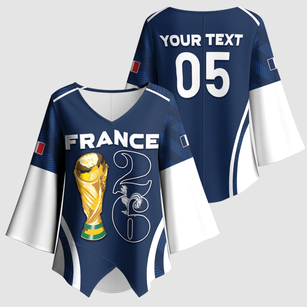 Custom France Football 2026 Kimono Sleeve Blouse Road To Champions
