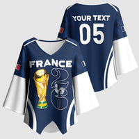 Custom France Football 2026 Kimono Sleeve Blouse Road To Champions