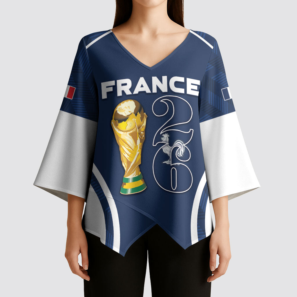 Custom France Football 2026 Kimono Sleeve Blouse Road To Champions