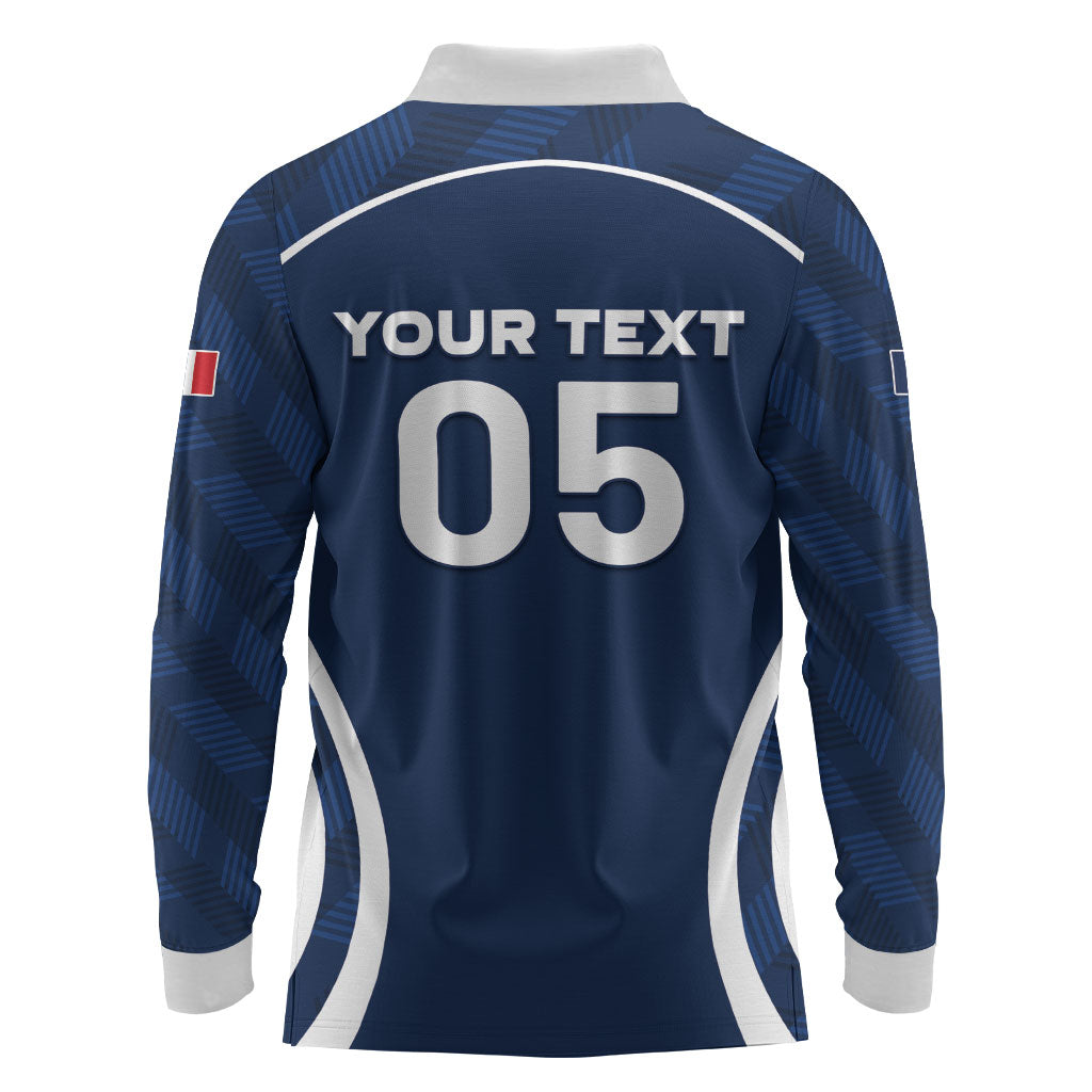 Custom France Football 2026 Long Sleeve Polo Shirt Road To Champions