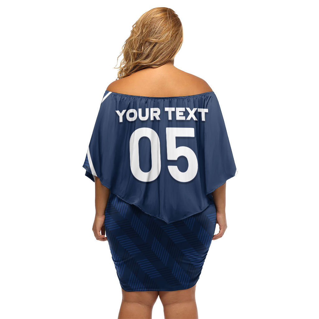 Custom France Football 2026 Off Shoulder Short Dress Road To Champions