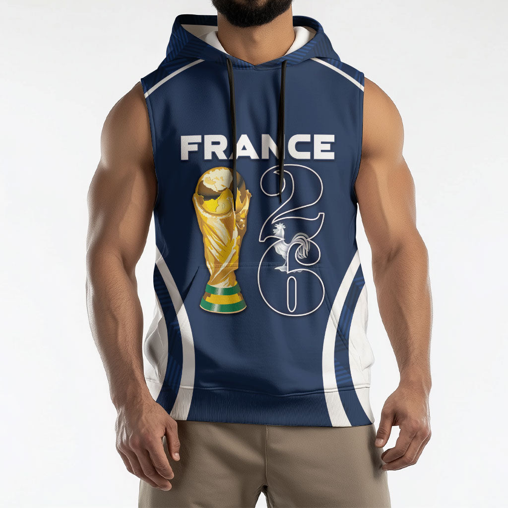 Custom France Football 2026 Sleeveless Hoodie Road To Champions