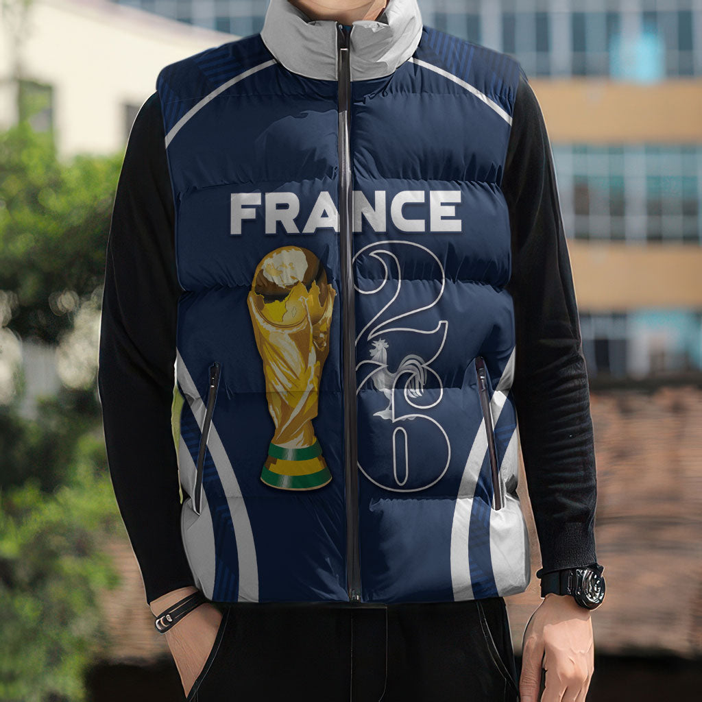 Custom France Football 2026 Sleeveless Puffer Jacket Road To Champions