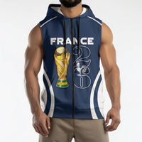 Custom France Football 2026 Sleeveless Zip Hoodie Road To Champions