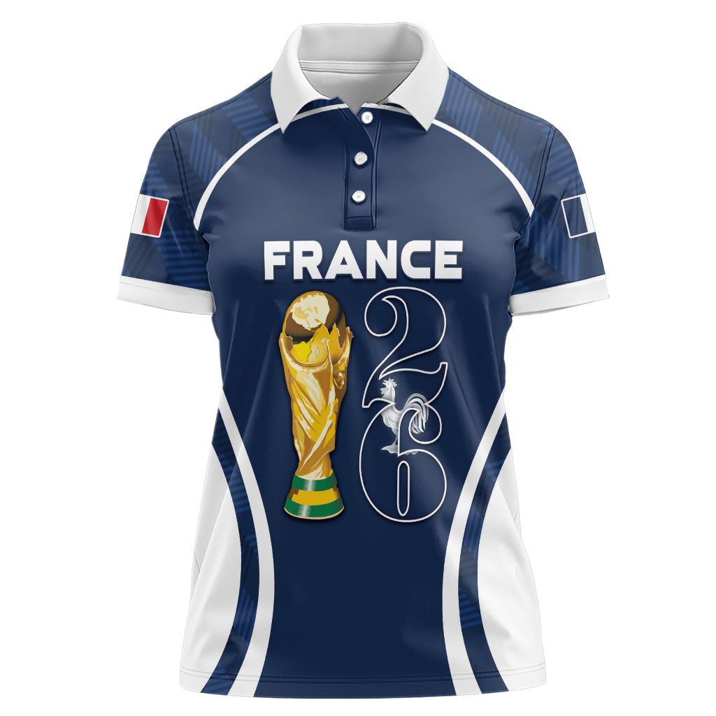 Custom France Football 2026 Women Polo Shirt Road To Champions