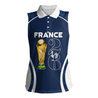 Custom France Football 2026 Women Sleeveless Polo Shirt Road To Champions