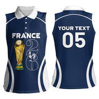 Custom France Football 2026 Women Sleeveless Polo Shirt Road To Champions