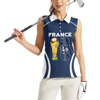 Custom France Football 2026 Women Sleeveless Polo Shirt Road To Champions
