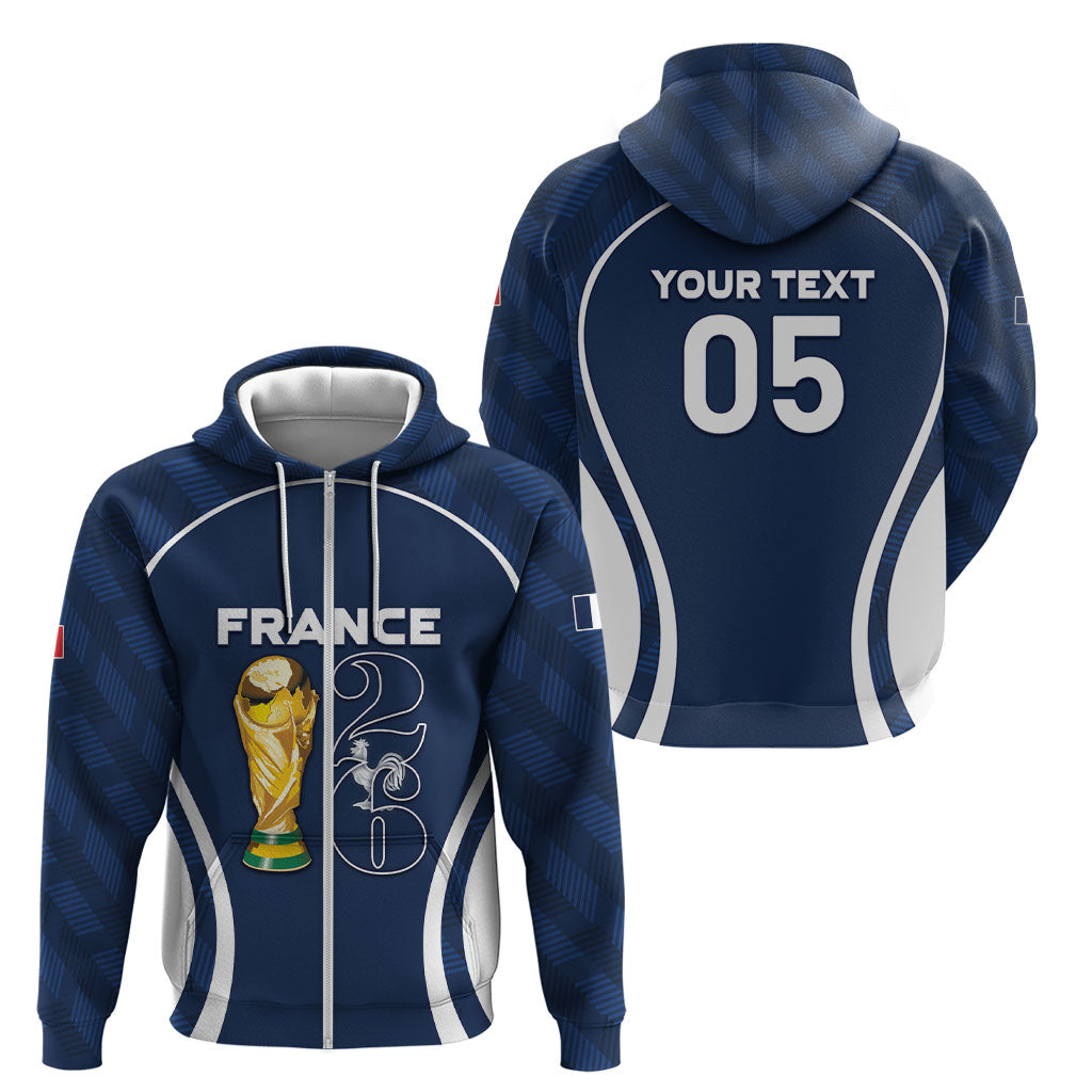 Custom France Football 2026 Zip Hoodie Road To Champions