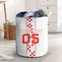 Custom Croatia Football 2026 Laundry Basket Hrvatska Vatreni Checkerboard Style