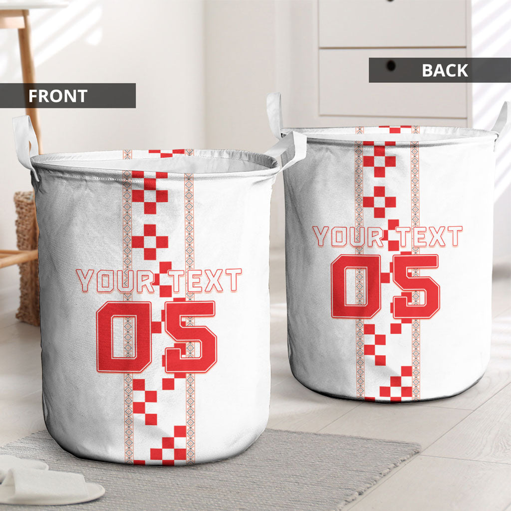 Custom Croatia Football 2026 Laundry Basket Hrvatska Vatreni Checkerboard Style