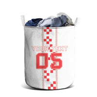Custom Croatia Football 2026 Laundry Basket Hrvatska Vatreni Checkerboard Style