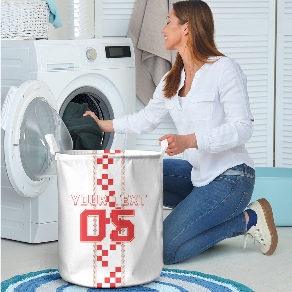 Custom Croatia Football 2026 Laundry Basket Hrvatska Vatreni Checkerboard Style