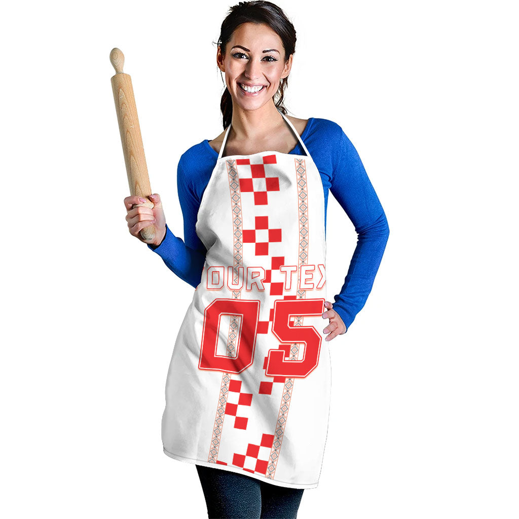 Custom Croatia Football 2026 Apron Hrvatska Vatreni Checkerboard Style
