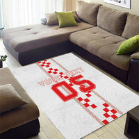 Custom Croatia Football 2026 Area Rug Hrvatska Vatreni Checkerboard Style