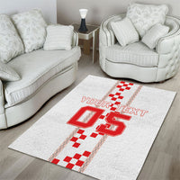 Custom Croatia Football 2026 Area Rug Hrvatska Vatreni Checkerboard Style