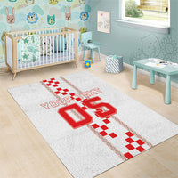 Custom Croatia Football 2026 Area Rug Hrvatska Vatreni Checkerboard Style