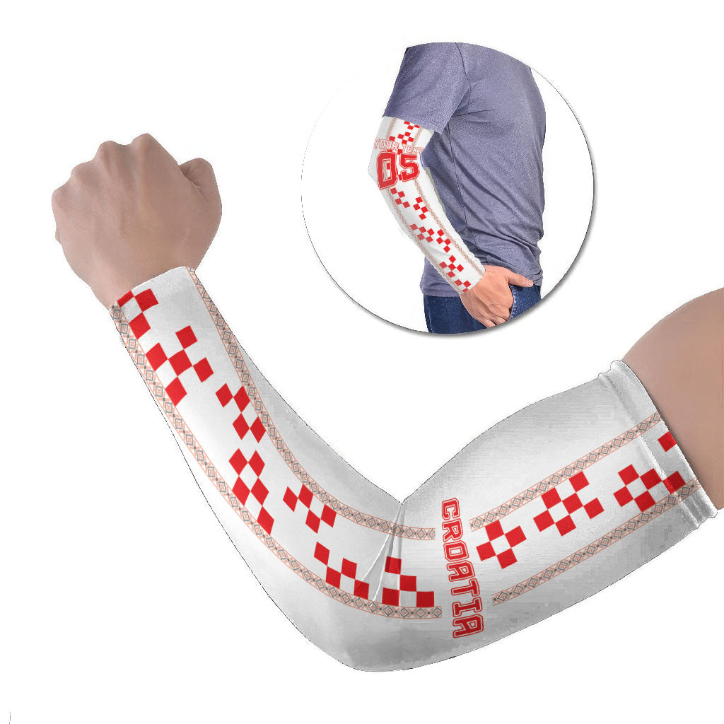 Custom Croatia Football 2026 Arm Sleeves Hrvatska Vatreni Checkerboard Style
