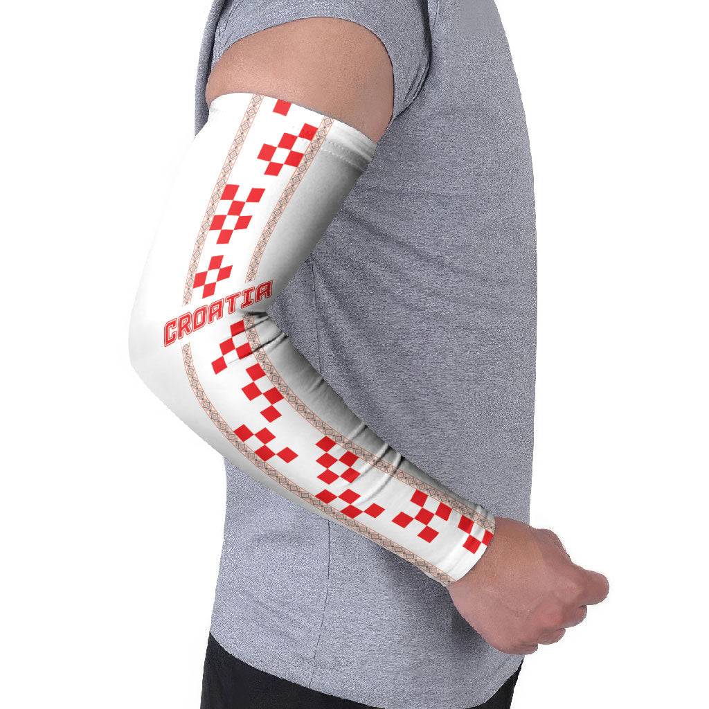 Custom Croatia Football 2026 Arm Sleeves Hrvatska Vatreni Checkerboard Style