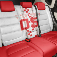 Custom Croatia Football 2026 Back Car Seat Cover Hrvatska Vatreni Checkerboard Style