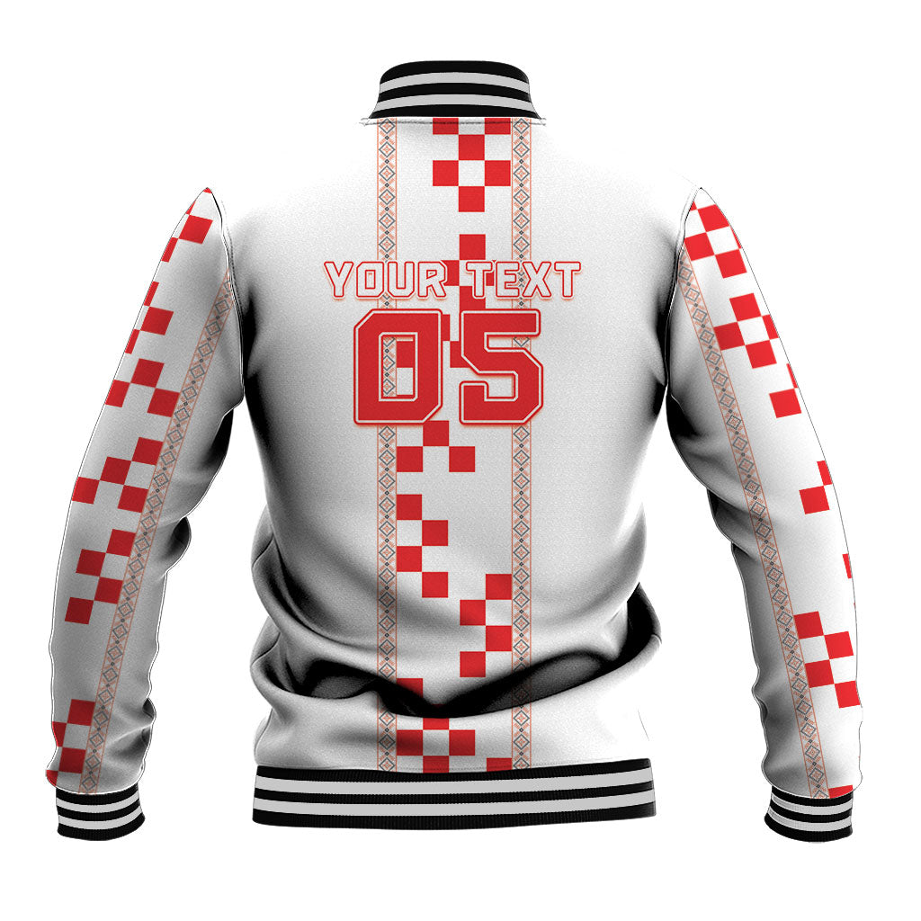 Custom Croatia Football 2026 Baseball Jacket Hrvatska Vatreni Checkerboard Style