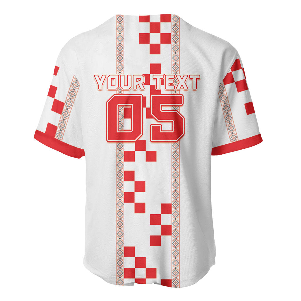 Custom Croatia Football 2026 Baseball Jersey Hrvatska Vatreni Checkerboard Style