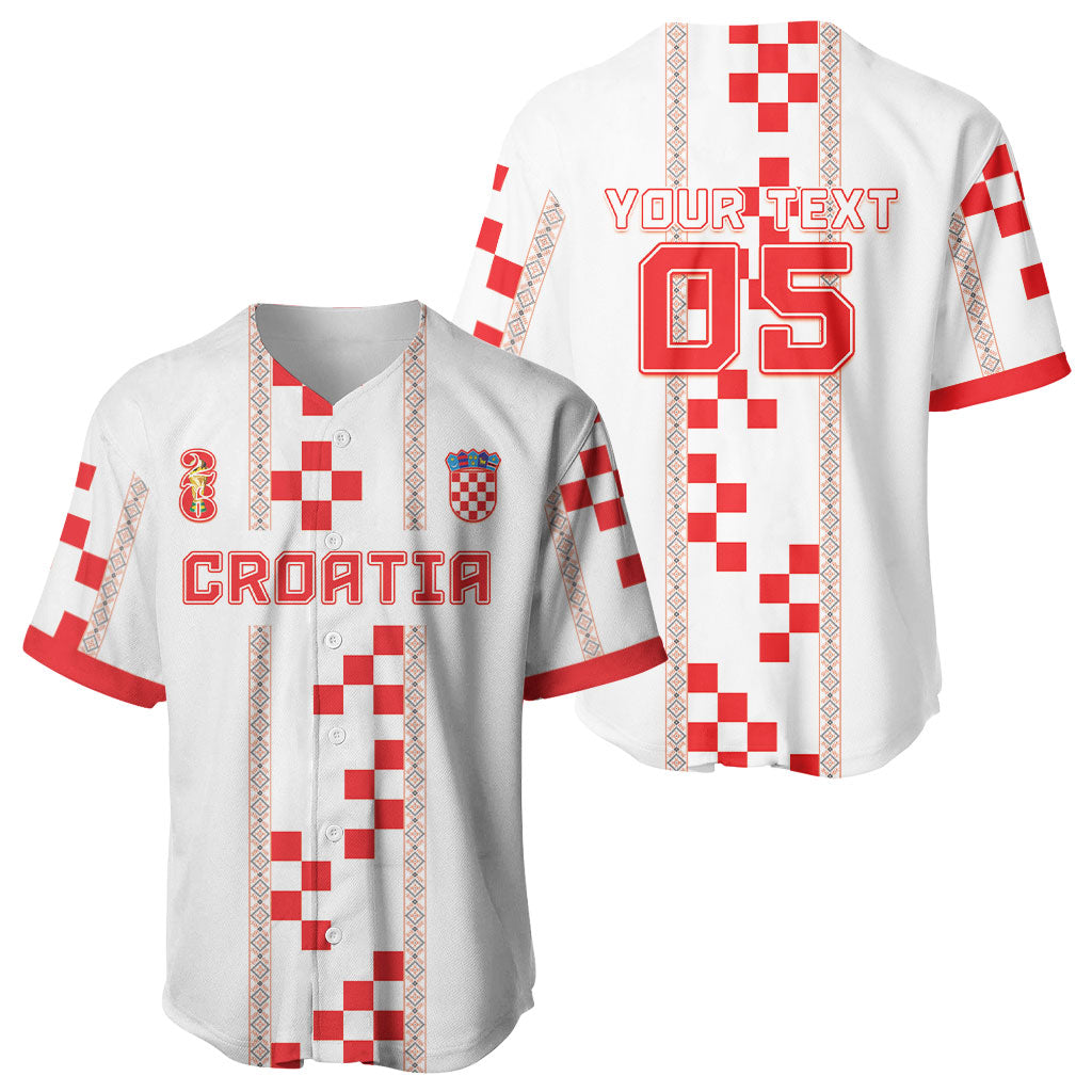 Custom Croatia Football 2026 Baseball Jersey Hrvatska Vatreni Checkerboard Style