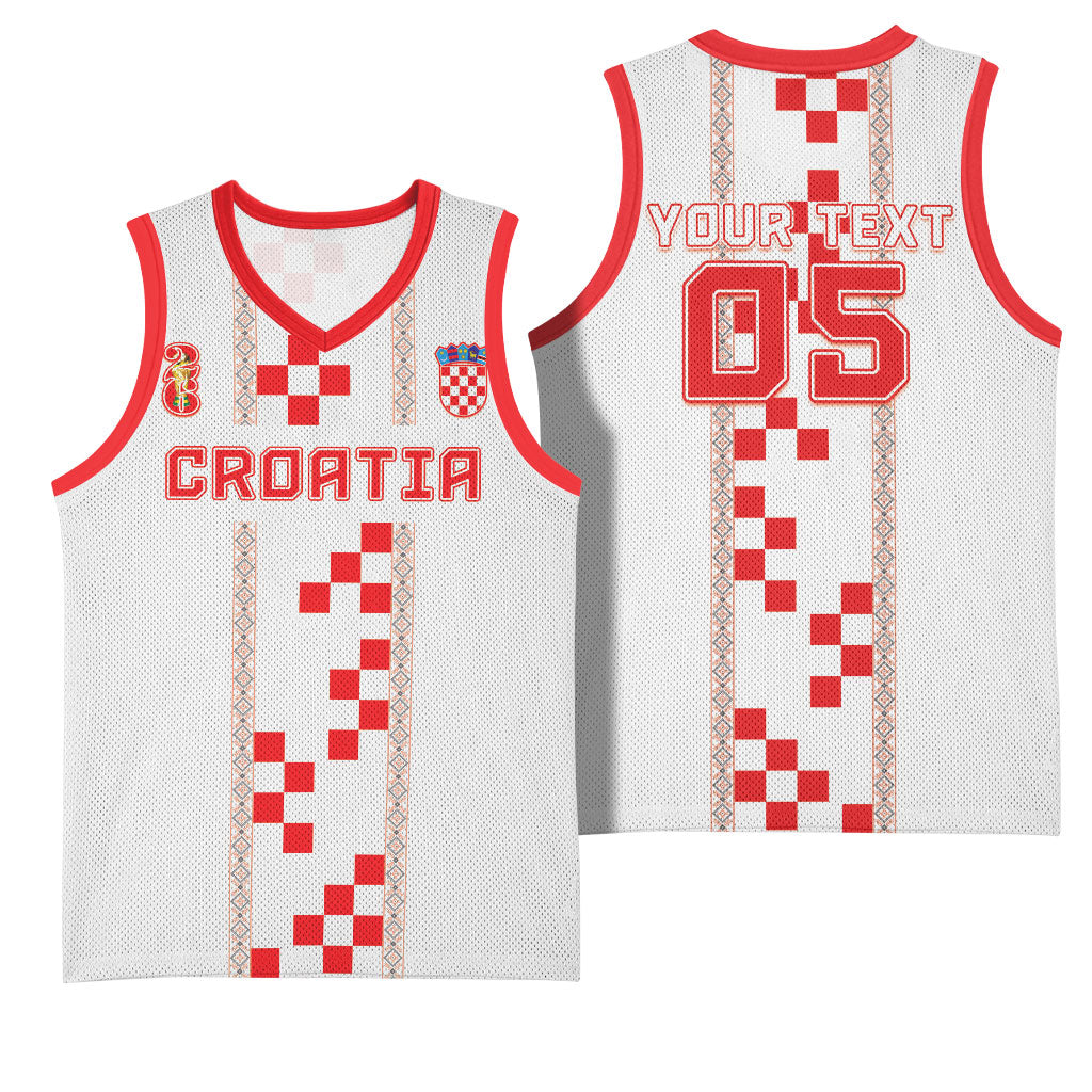 Custom Croatia Football 2026 Basketball Jersey Hrvatska Vatreni Checkerboard Style