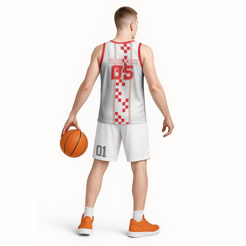 Custom Croatia Football 2026 Basketball Jersey Hrvatska Vatreni Checkerboard Style