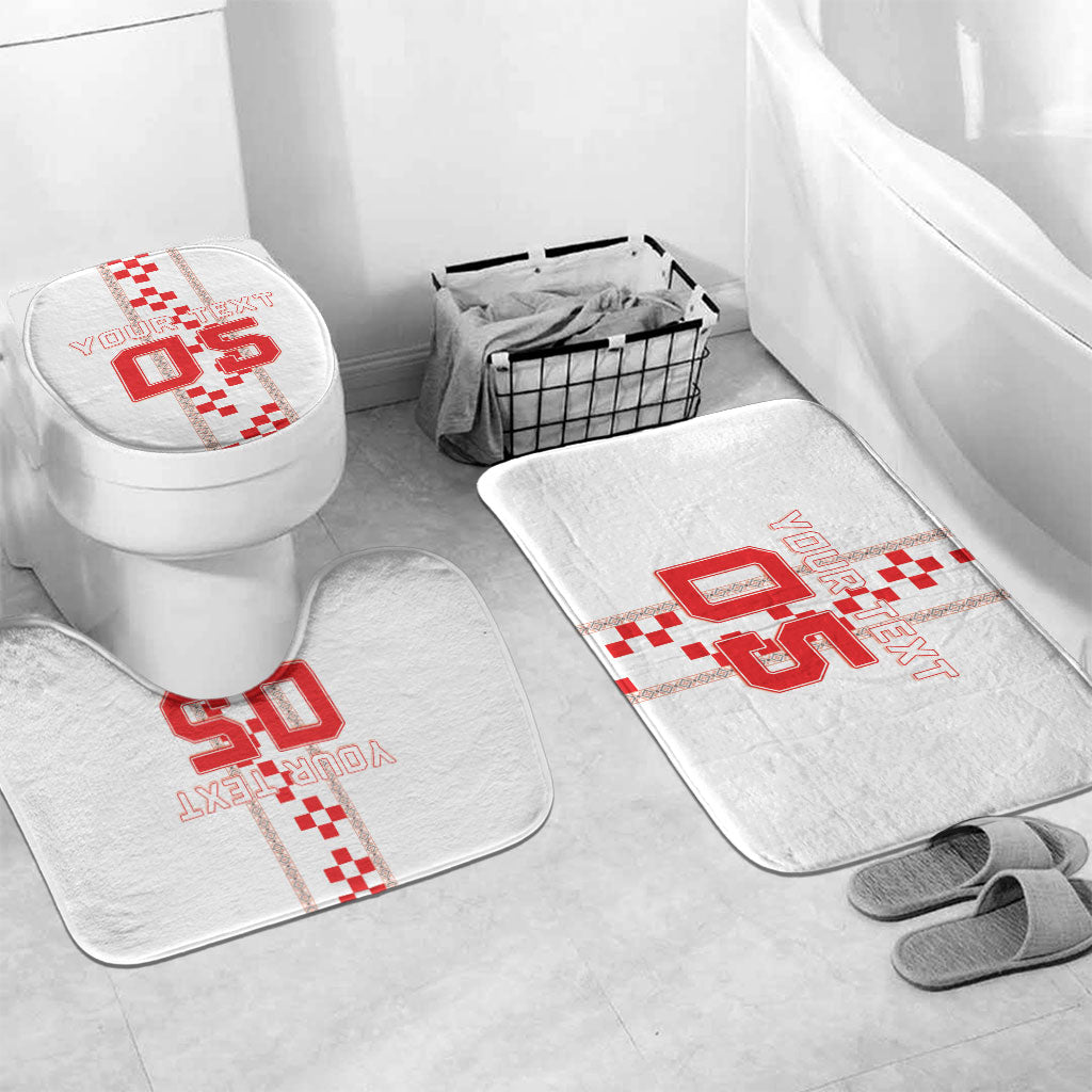 Custom Croatia Football 2026 Bathroom Set Hrvatska Vatreni Checkerboard Style