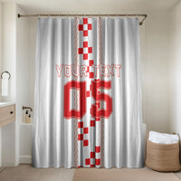 Custom Croatia Football 2026 Bathroom Set Hrvatska Vatreni Checkerboard Style