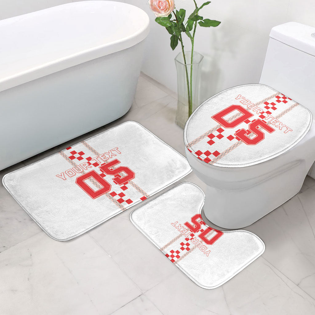 Custom Croatia Football 2026 Bathroom Set Hrvatska Vatreni Checkerboard Style