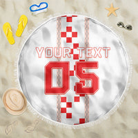 Custom Croatia Football 2026 Beach Blanket Hrvatska Vatreni Checkerboard Style