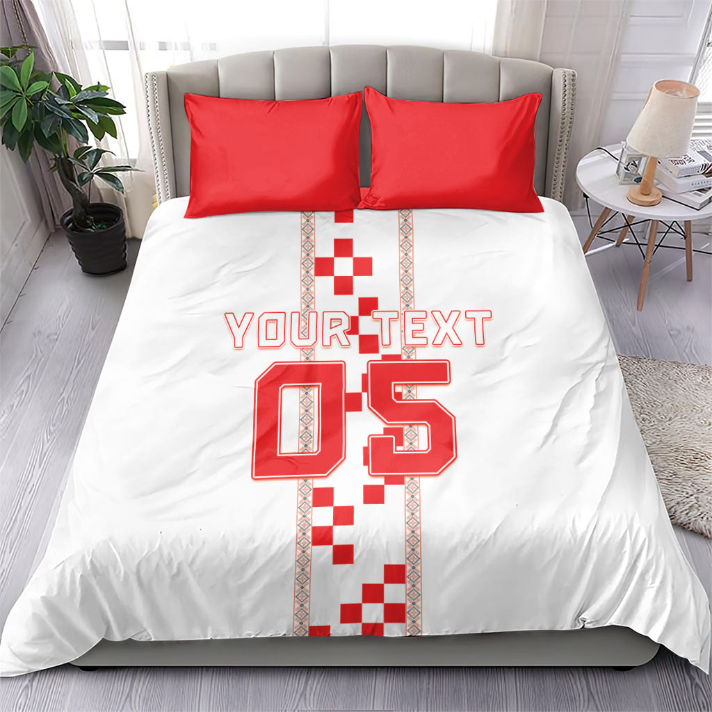 Custom Croatia Football 2026 Bedding Set Hrvatska Vatreni Checkerboard Style