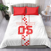 Custom Croatia Football 2026 Bedding Set Hrvatska Vatreni Checkerboard Style