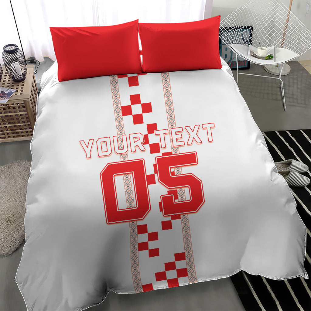 Custom Croatia Football 2026 Bedding Set Hrvatska Vatreni Checkerboard Style