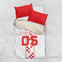 Custom Croatia Football 2026 Bedding Set Hrvatska Vatreni Checkerboard Style