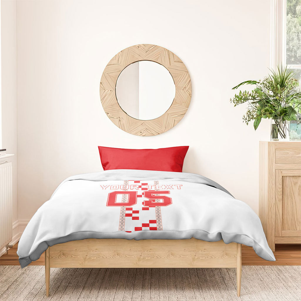 Custom Croatia Football 2026 Bedding Set Hrvatska Vatreni Checkerboard Style
