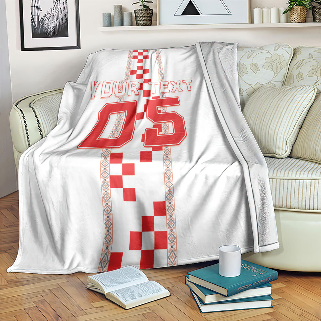 Custom Croatia Football 2026 Blanket Hrvatska Vatreni Checkerboard Style