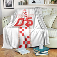 Custom Croatia Football 2026 Blanket Hrvatska Vatreni Checkerboard Style