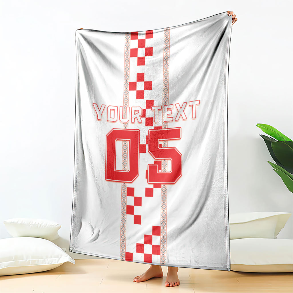 Custom Croatia Football 2026 Blanket Hrvatska Vatreni Checkerboard Style